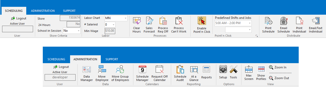 screenshot of Weekly Work Scheduler